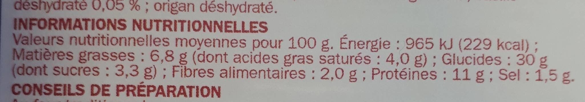 Marque Repère Pizza jambon emmental packshot