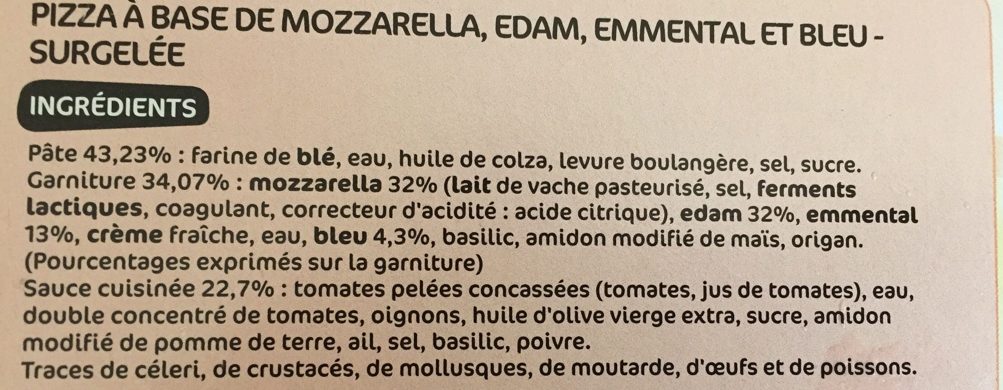 Marque Repère Pizza Merveillosa 4 fromages packshot