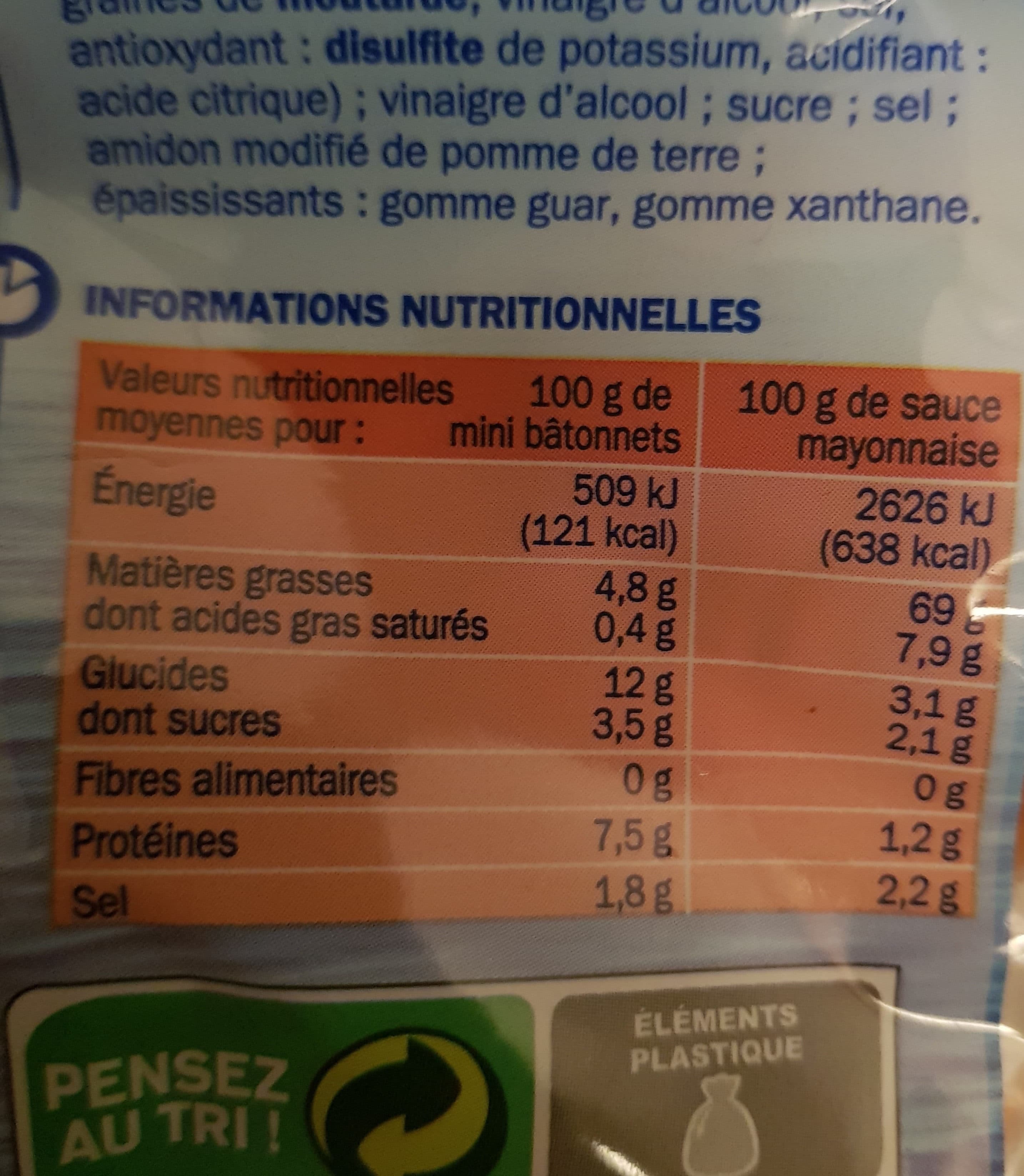 Marque Repère Mini bâtonnets savoureux avec 1 sauce mayonnaise packshot