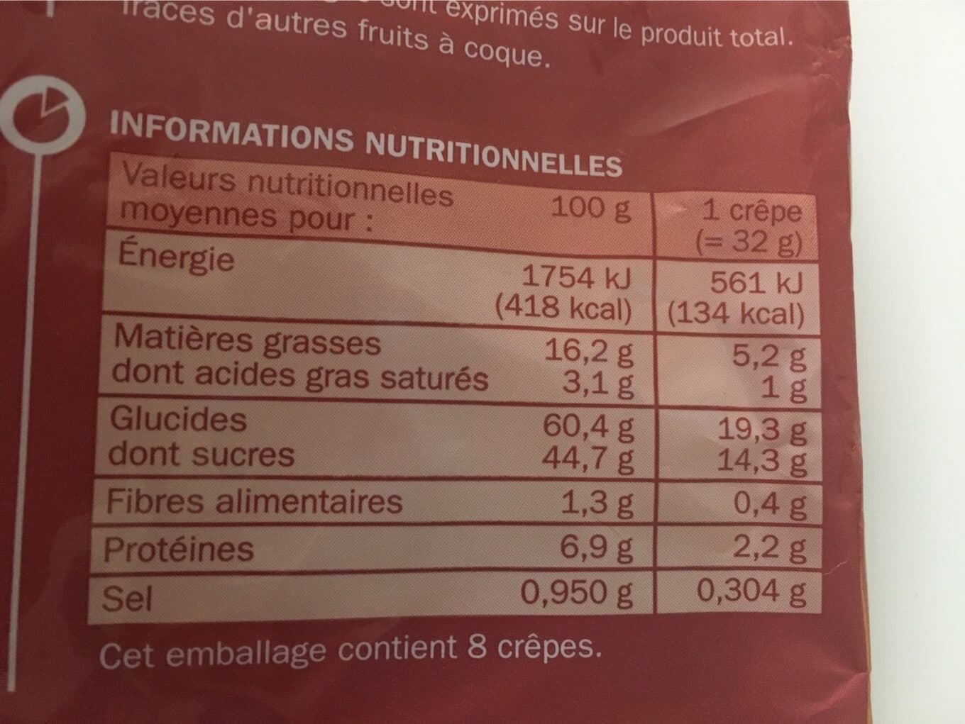 Marque Repère Crêpes fourrées tout chocolat x 8 packshot
