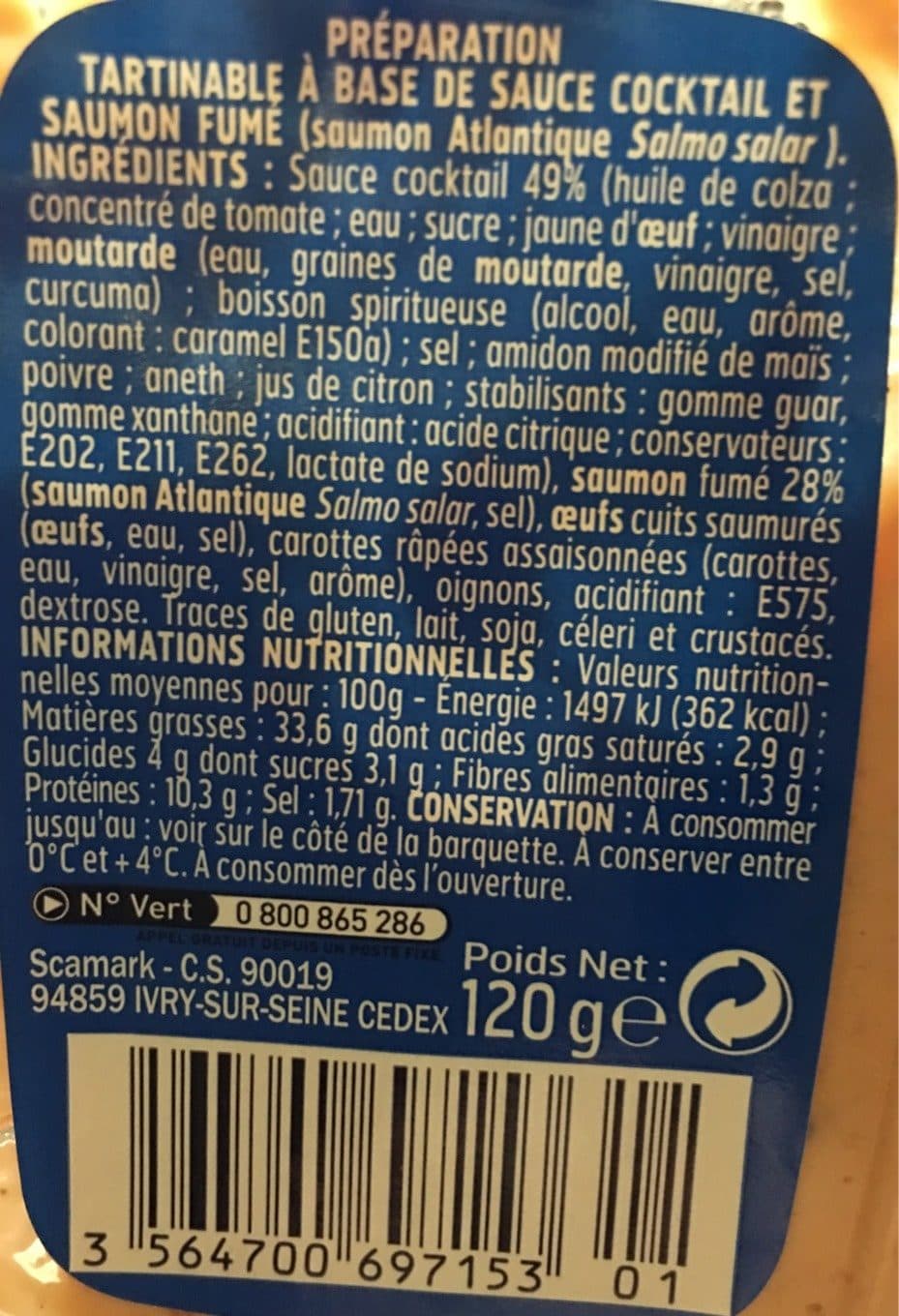 Marque Repère Tartinable Saumon fumé packshot