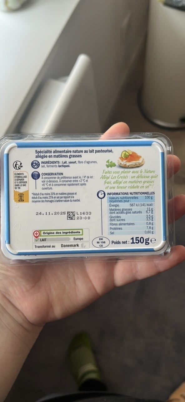 Les Croisés Fromage à tartiner nature allégé packshot
