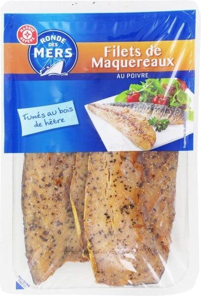 Marque Repère Filets de maquereaux fumés au poivre packshot