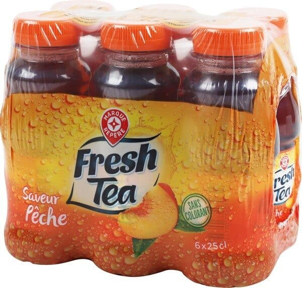 Marque Repère Boisson au thé pêche - 6 x 25 cl UNITÉ packshot