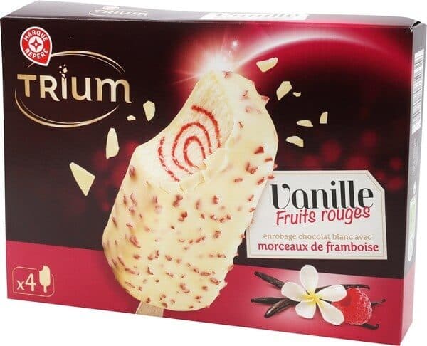 Marque Repère Trium gourmand vanille sauce fruits rouges x 4 packshot