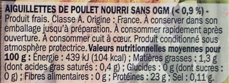 Marque Repère Aiguillettes de Poulet Jaune packshot