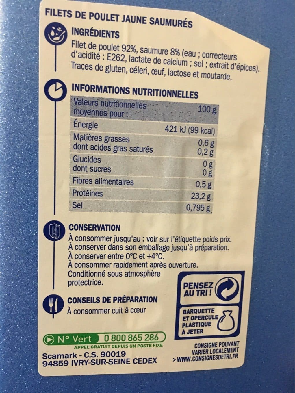 Marque Repère Filets de poulet jaune extra tendres certifiés x 2 packshot