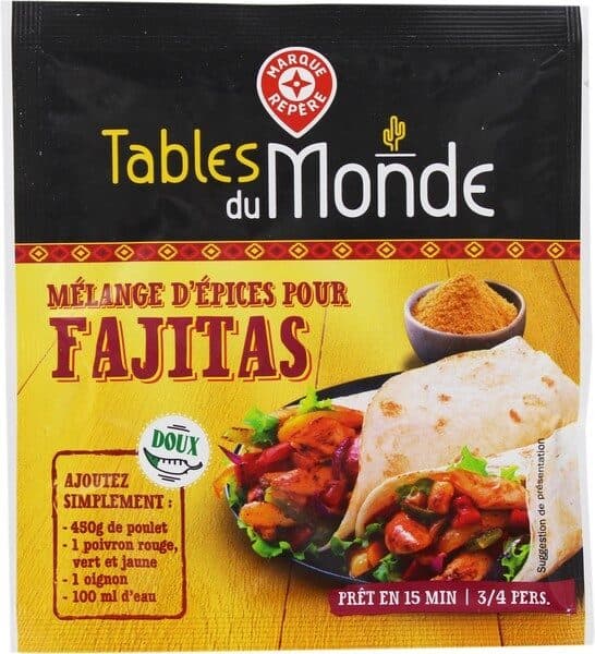 Marque Repère Mélange d'épices pour fajitas packshot