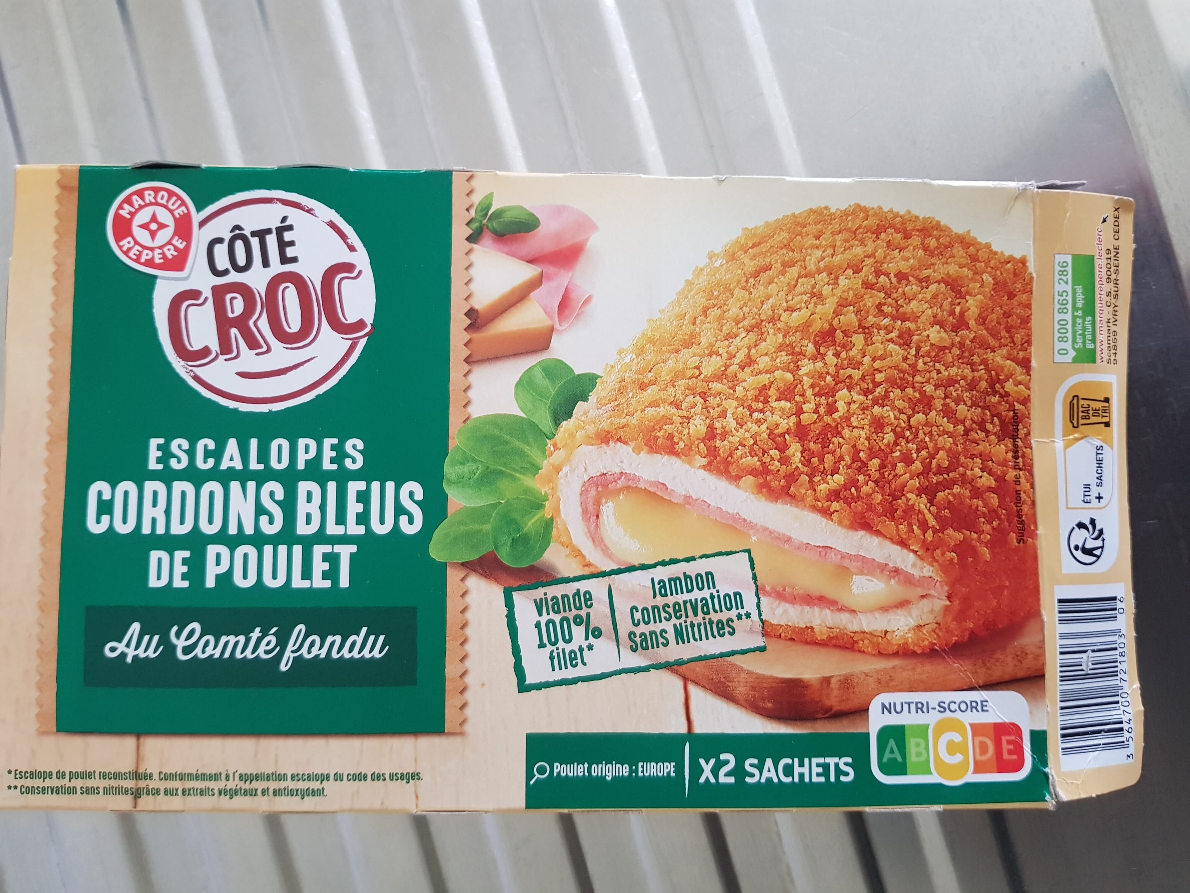 Marque Repère Escalopes cordon bleu comté x 2 packshot
