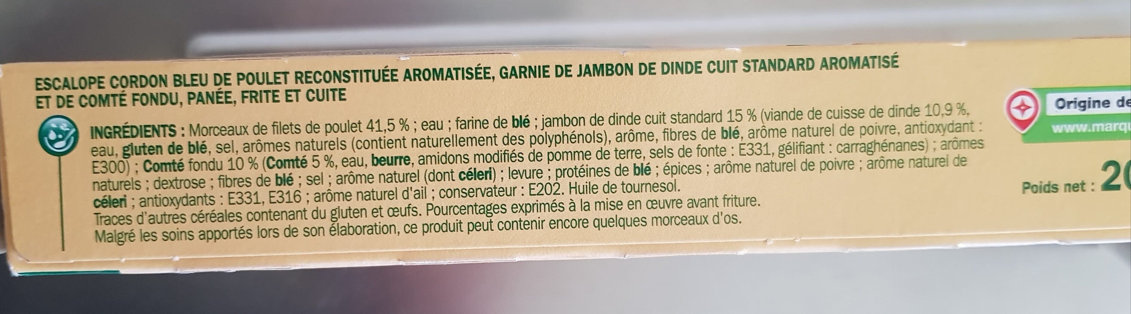 Marque Repère Escalopes cordon bleu comté x 2 packshot