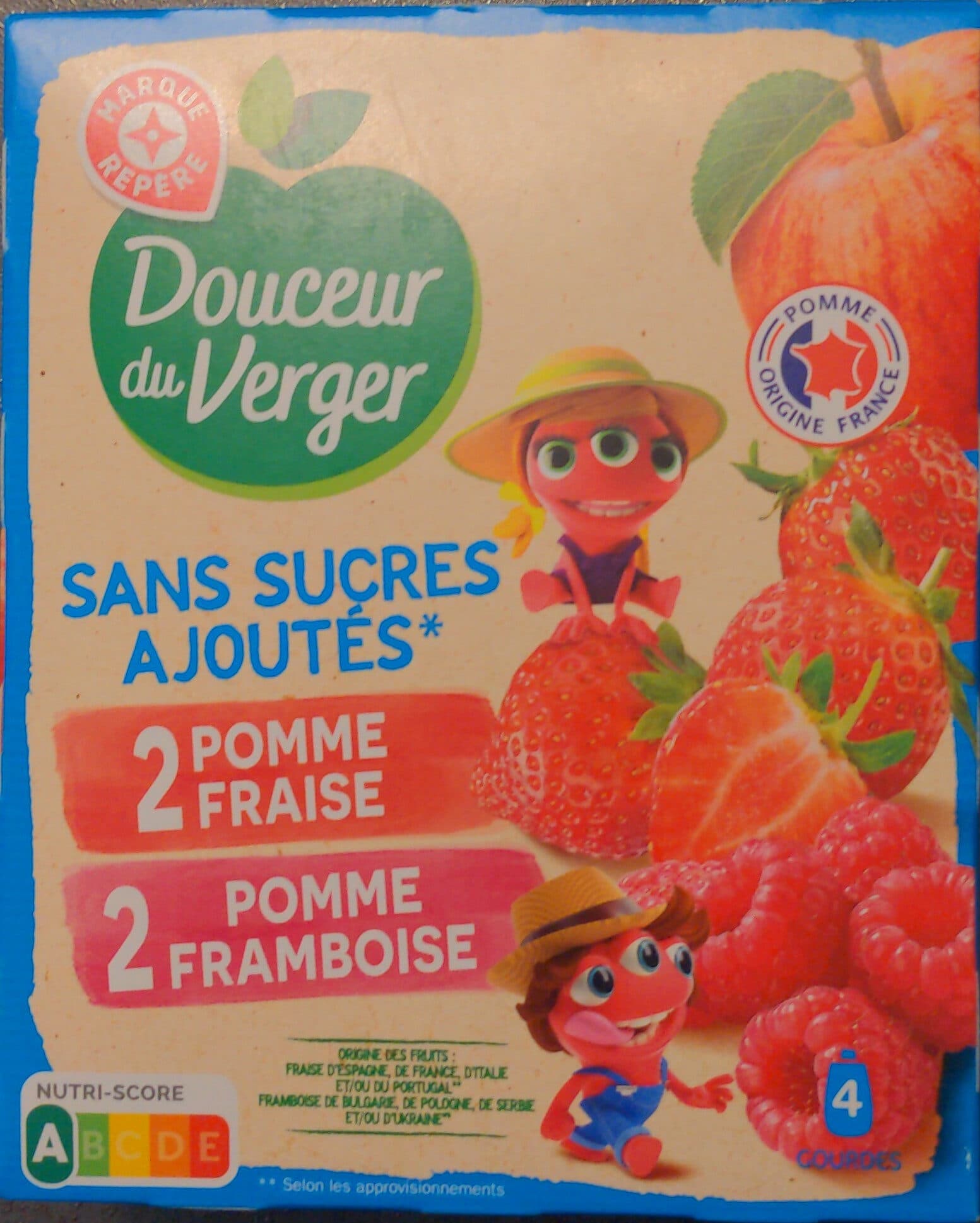 Marque Repère Douceur du verger sans sucres ajoutés packshot