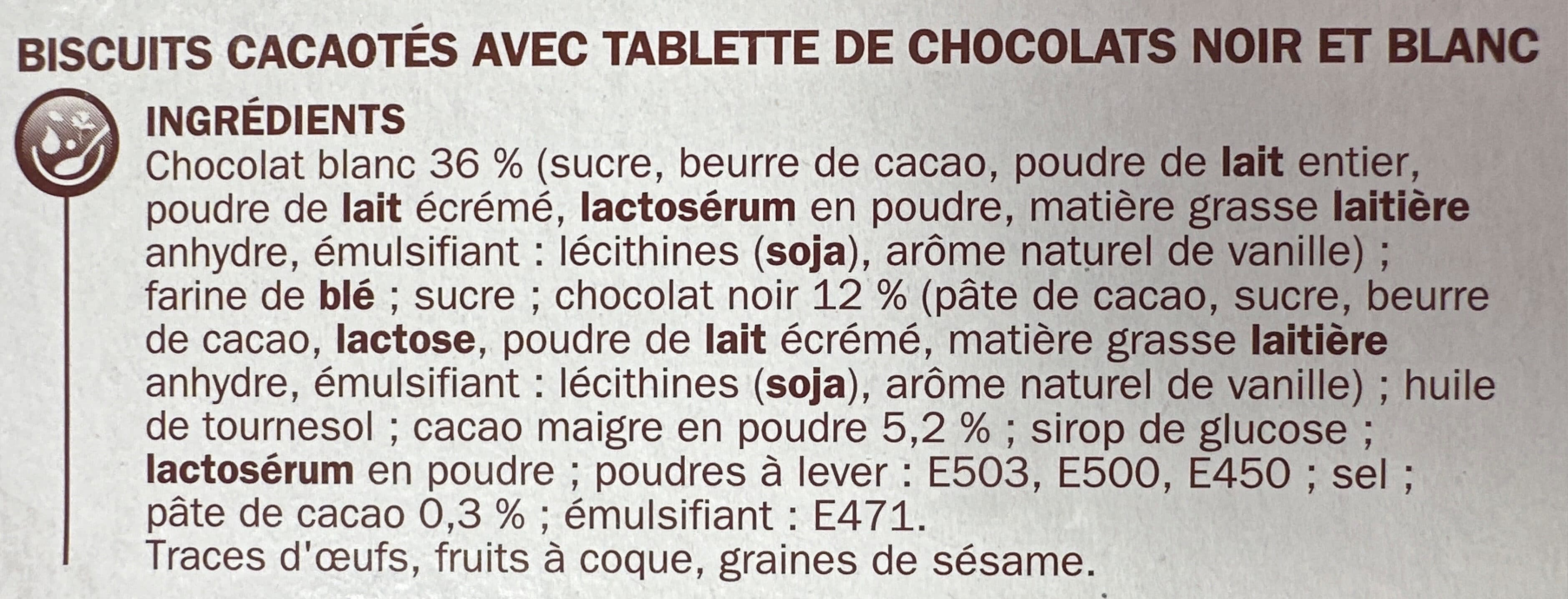 Marque Repère Biscuits cacao tablette chocolat noir et blanc packshot