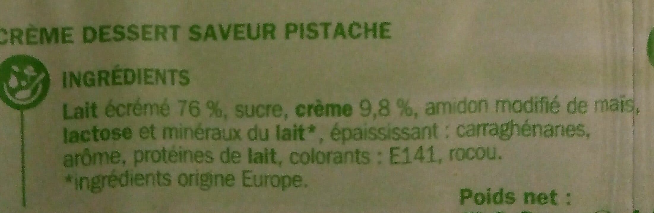 Délisse Crème dessert saveur pistache packshot