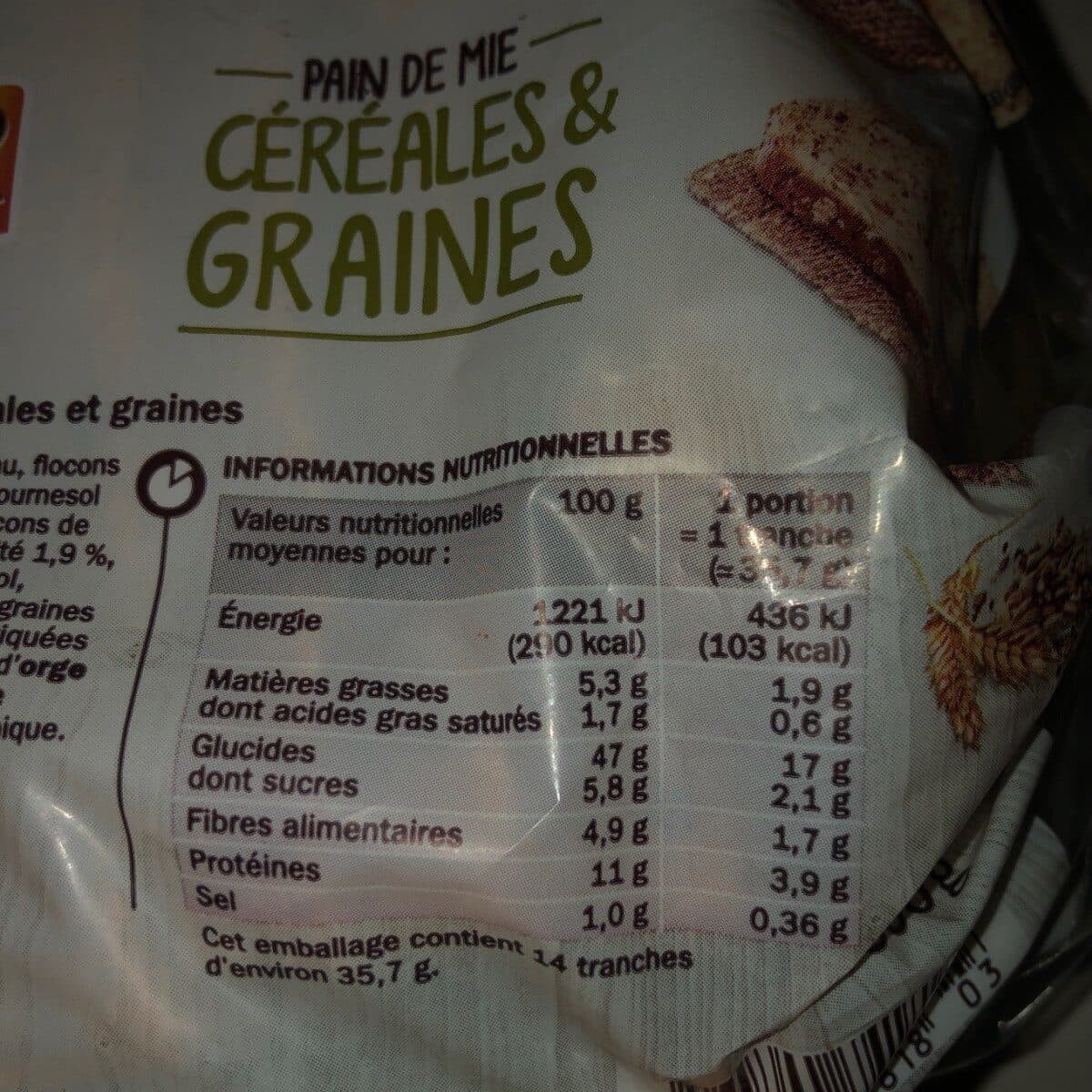 Marque Repère Pain de mie aux céréales et graines packshot