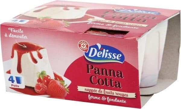 Délisse Panna cotta aux fruits rouges x 4 packshot