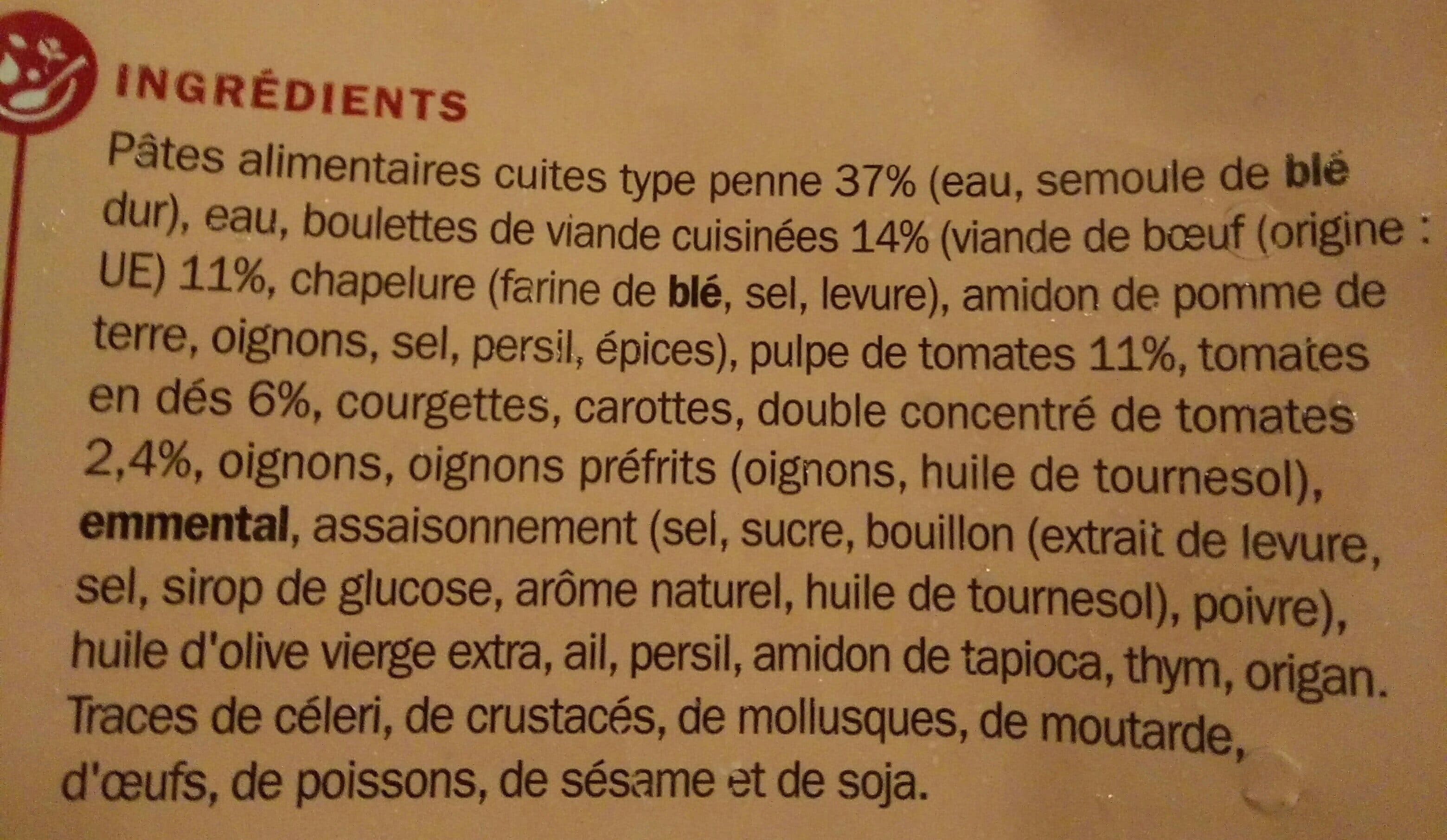 Marque Repère Poêlée penne, boulettes de viande packshot