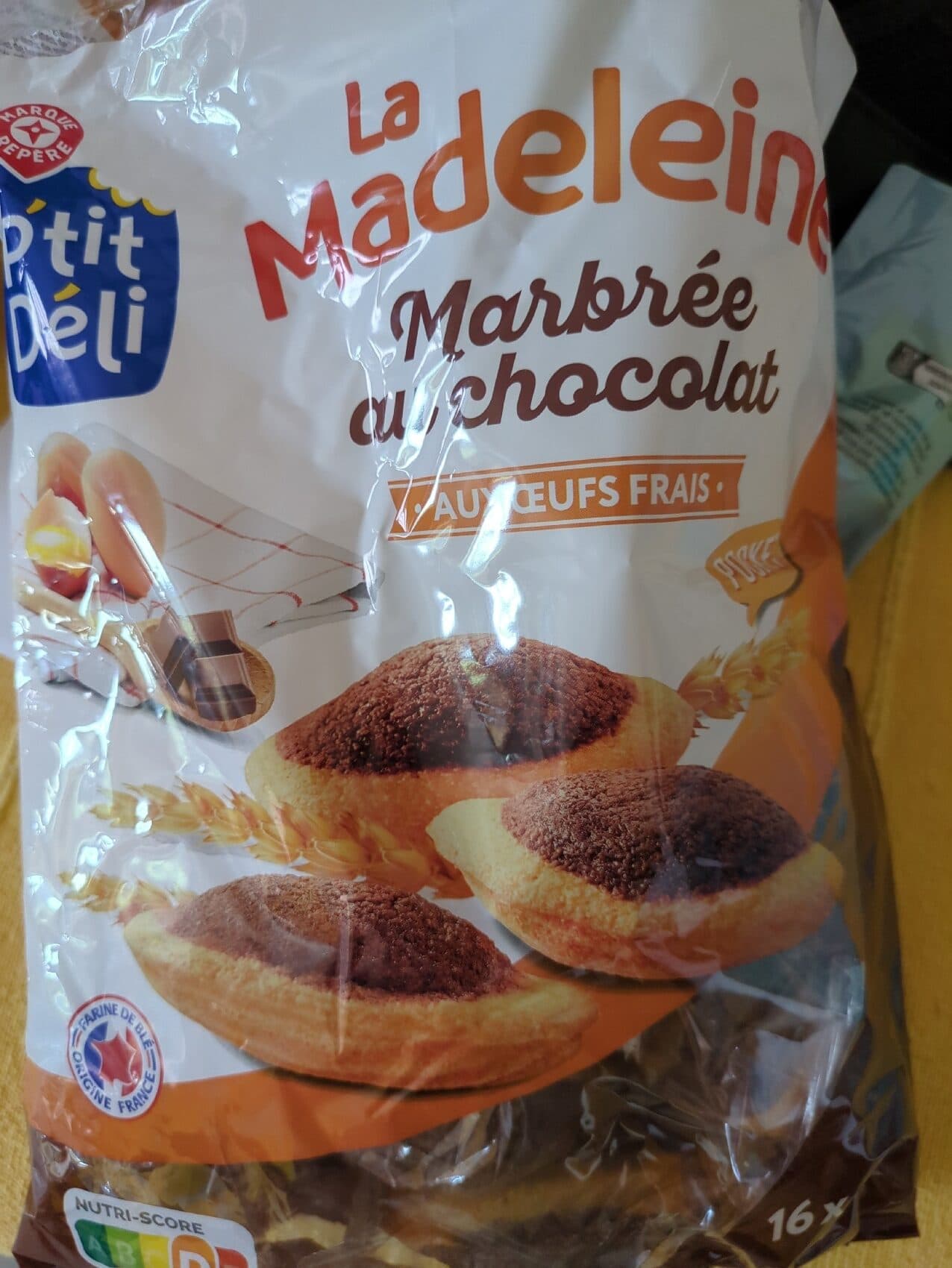 Marque Repère Madeleines marbrées chocolat packshot