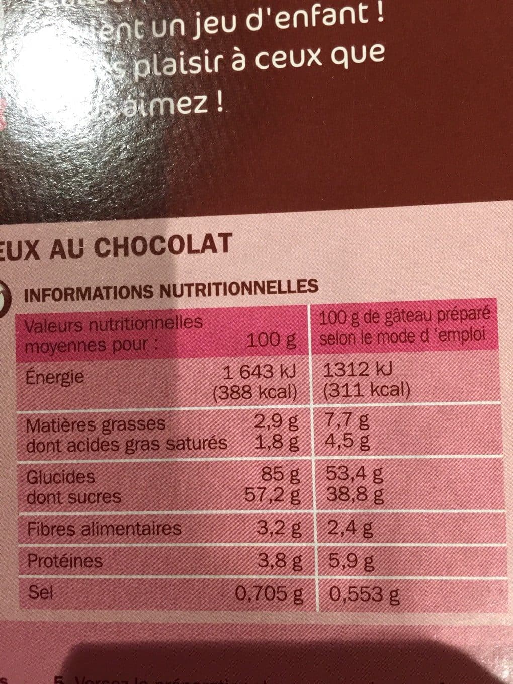 Marque Repère Préparation moelleux chocolat packshot