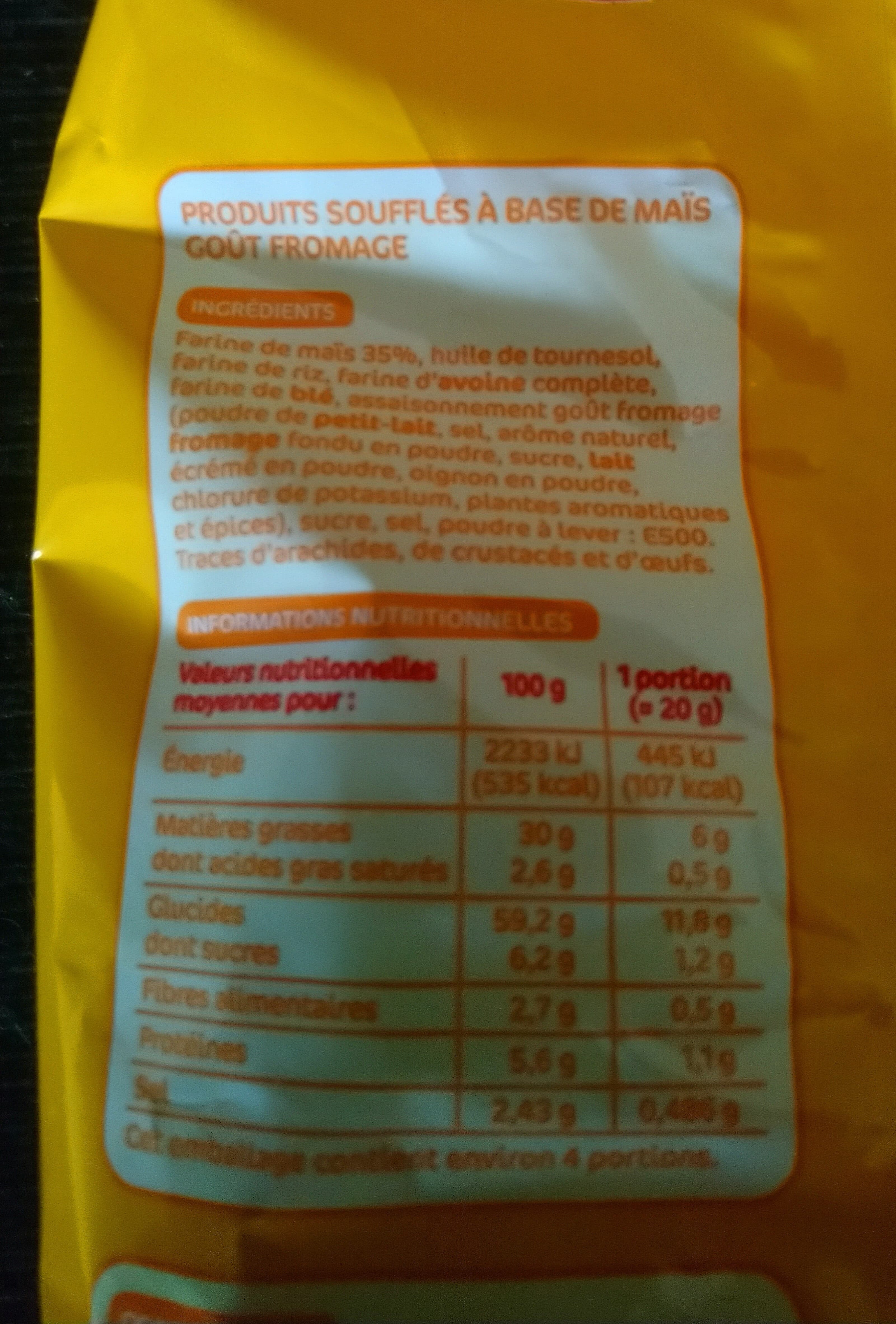 Marque Repère Snacks soufflés tornades goût fromage packshot