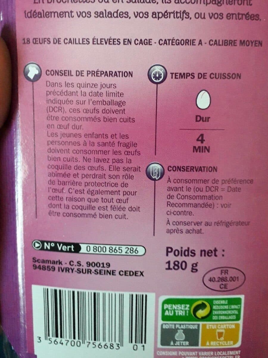 Marque Repère Oeufs de caille x 18 packshot