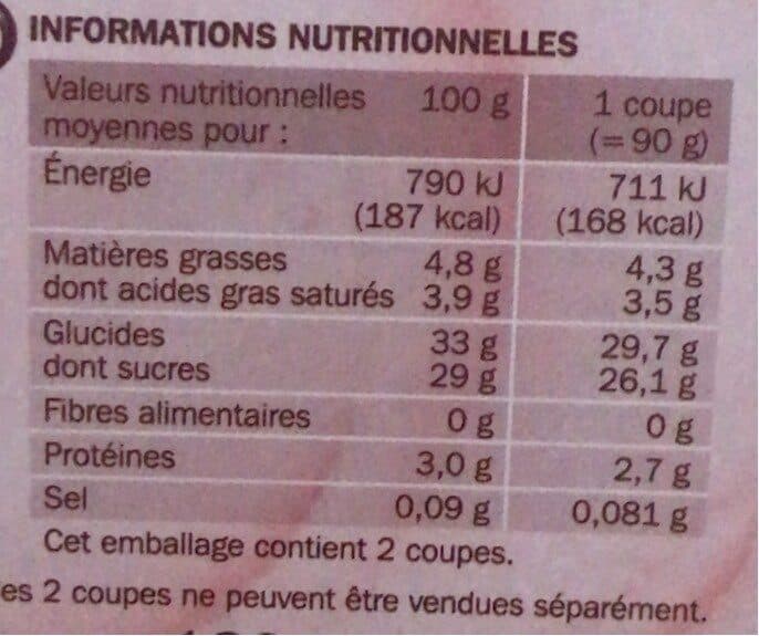 Open Food Facts 2 coupes de glace à la fraise packshot