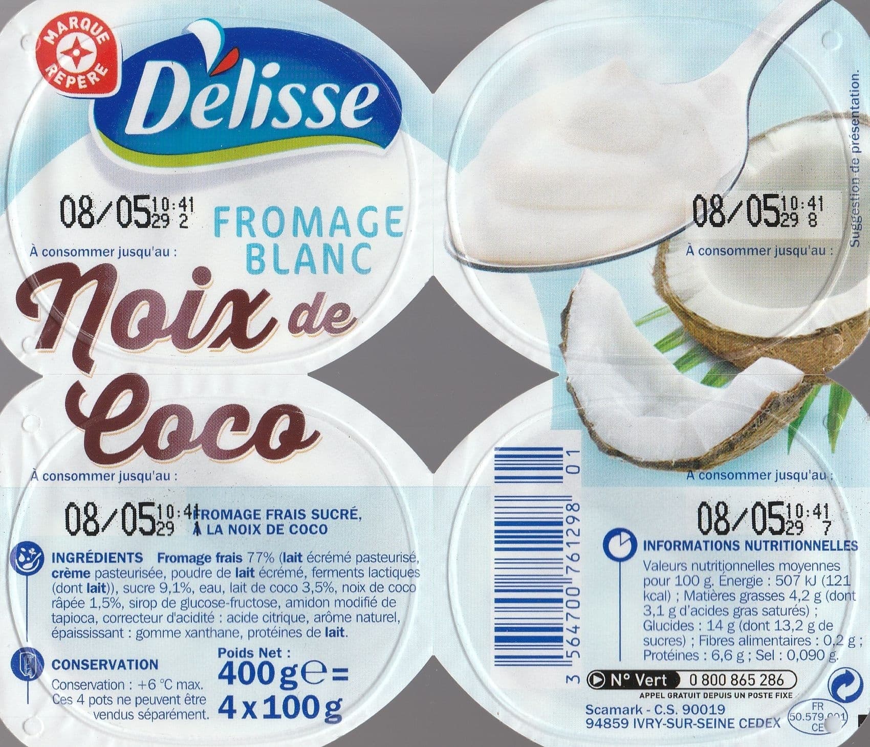 Délisse Fromage frais noix de coco packshot