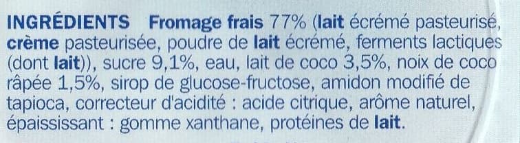 Délisse Fromage frais noix de coco packshot