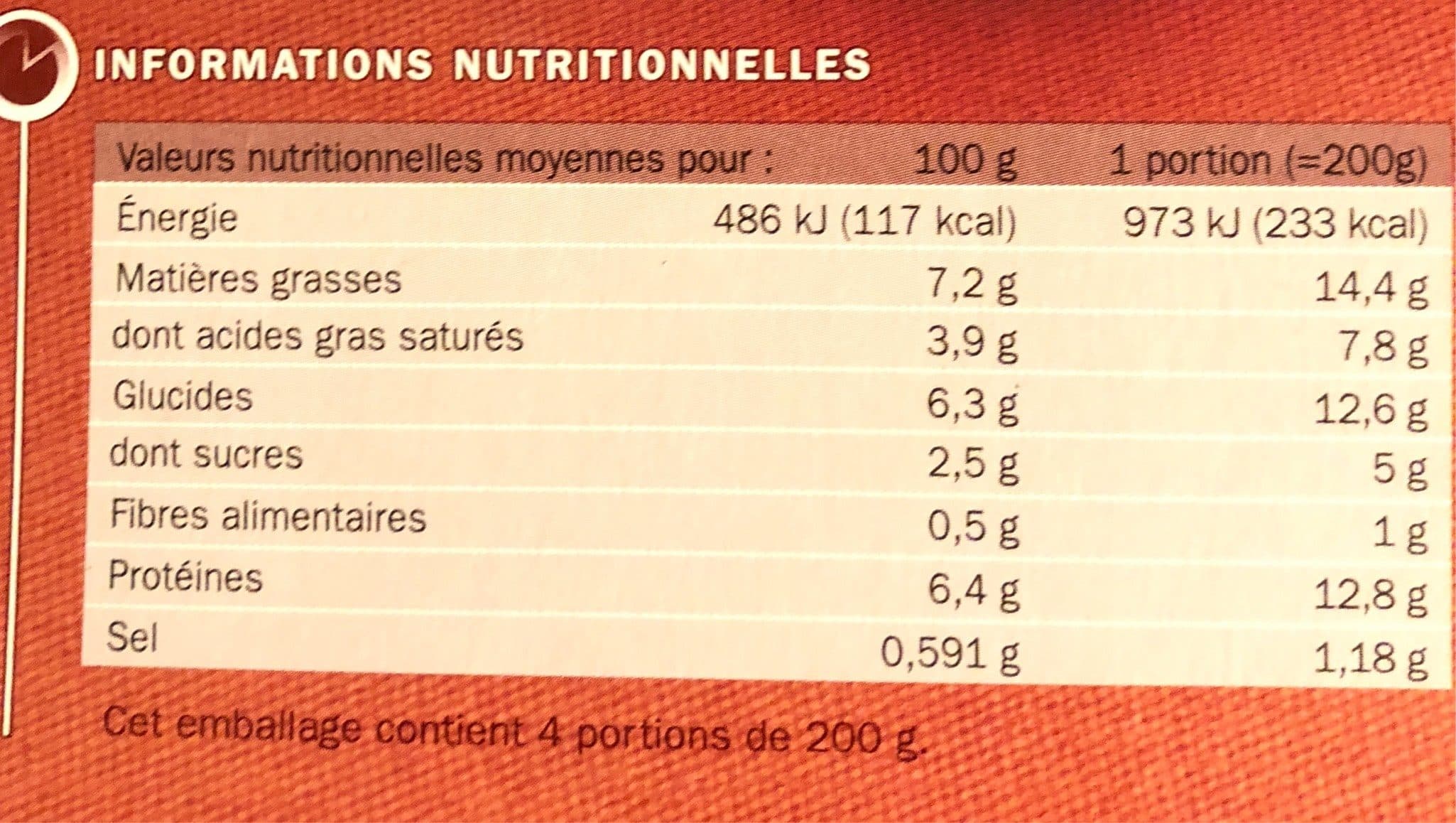 Marque Repère Endives au jambon surgelées x 4 packshot