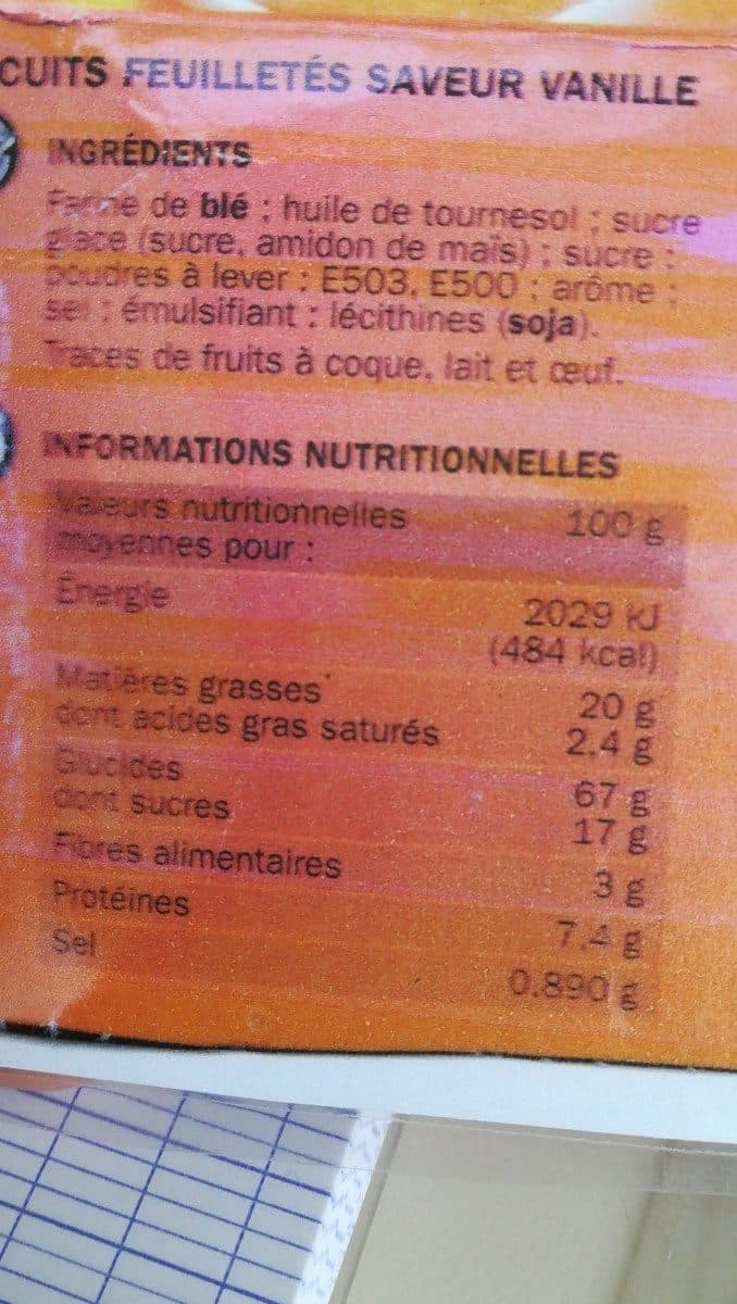 Marque Repère Mini biscuits feuilletés vanille packshot