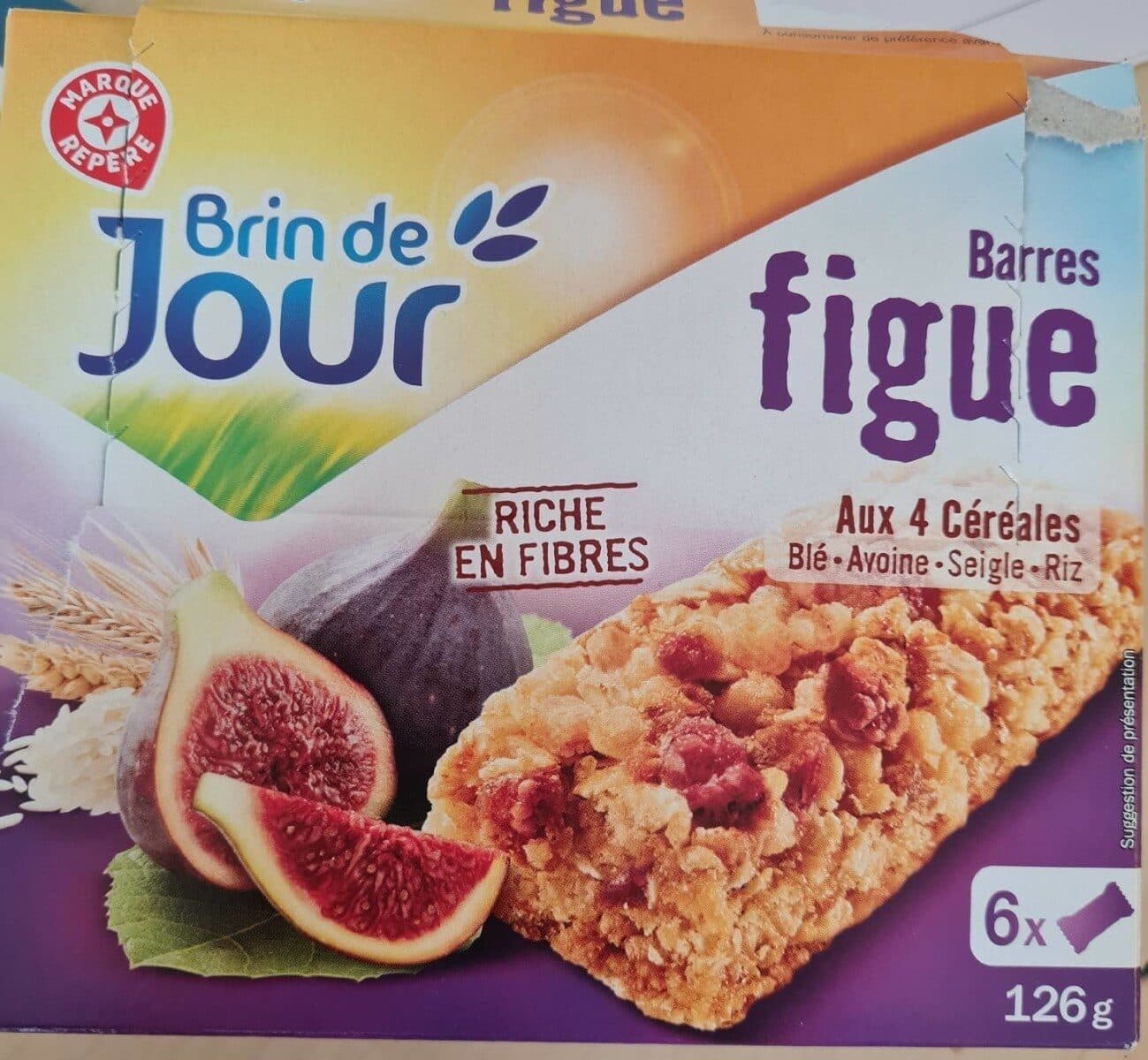 Marque Repère Barres céréales figue x 6 packshot