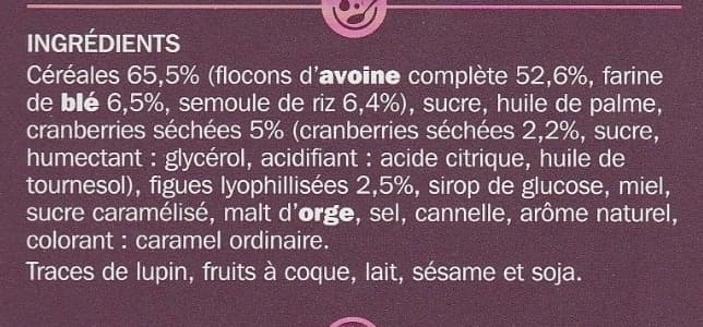 Marque Repère Muesli croustillant aux figues et cramberries packshot