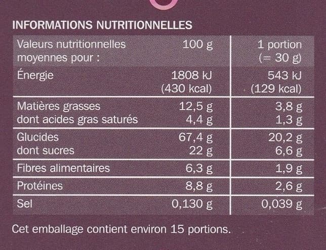 Marque Repère Muesli croustillant aux figues et cramberries packshot