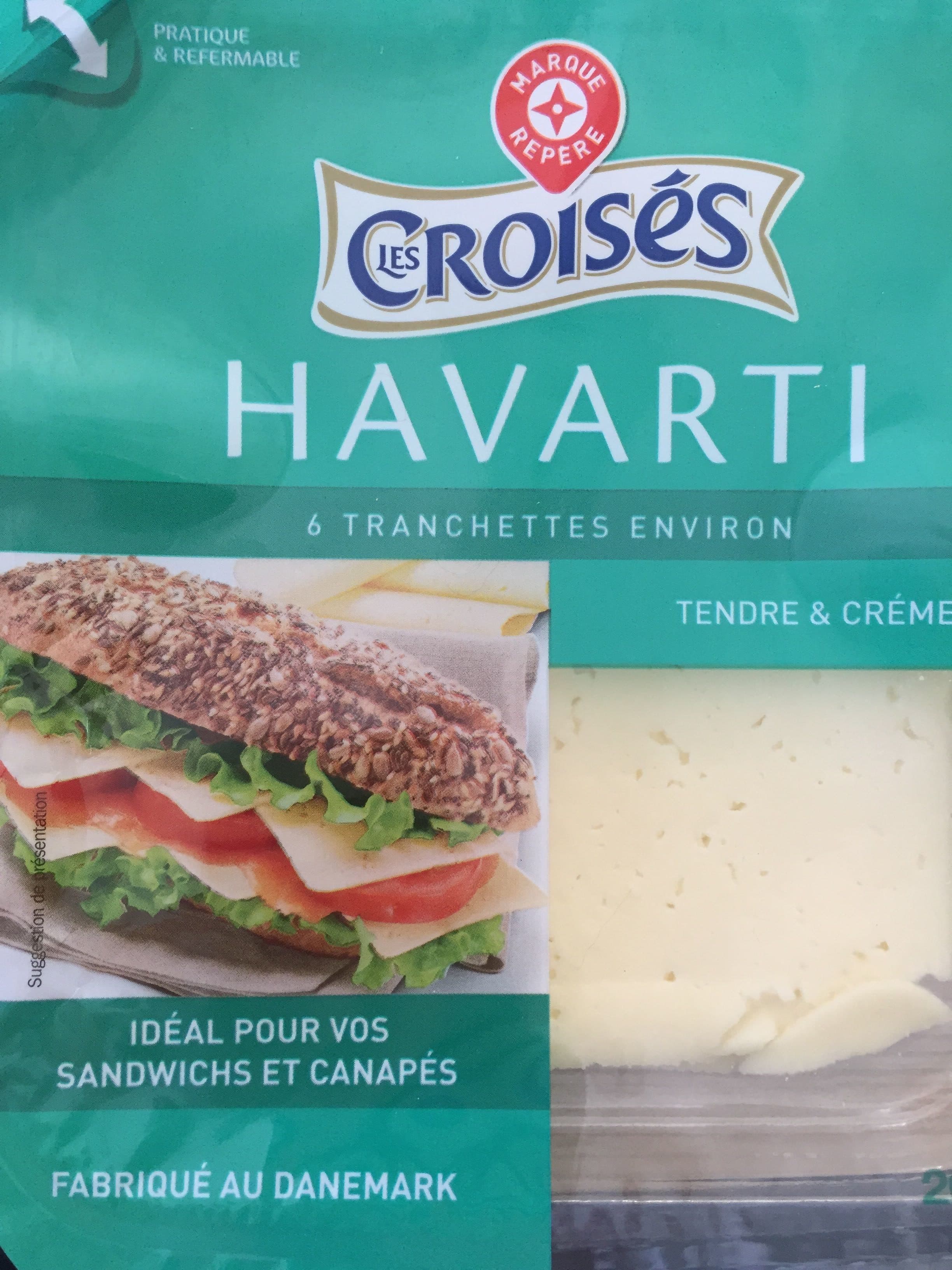 Marque Repère Havarti 38% Mat. Gr. en tranches x 8 packshot
