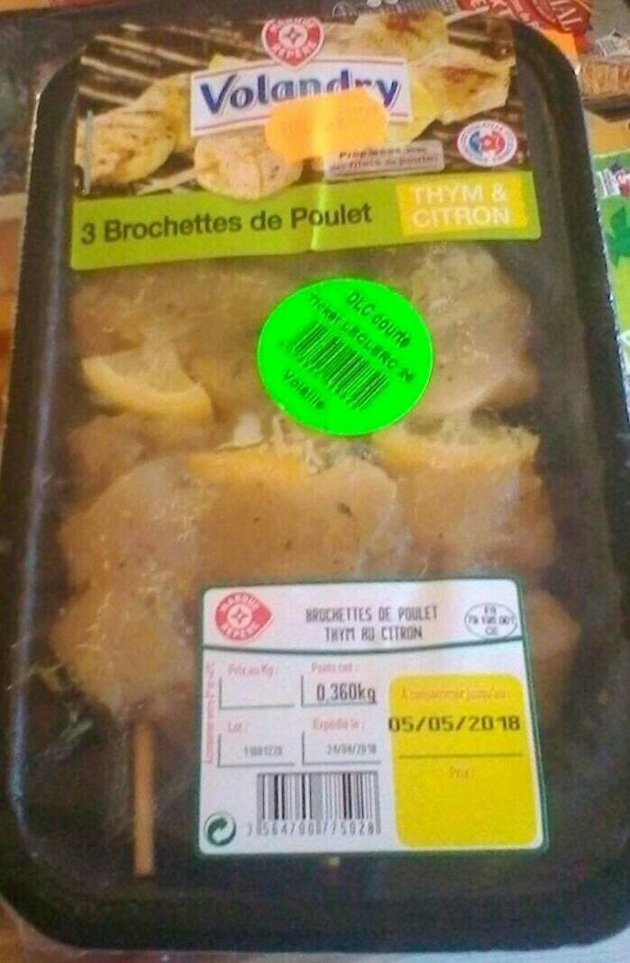 Volandry Brochettes de poulet thym & citron packshot