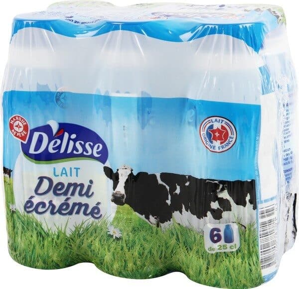 Délisse Lait demi-écrémé bouteille packshot