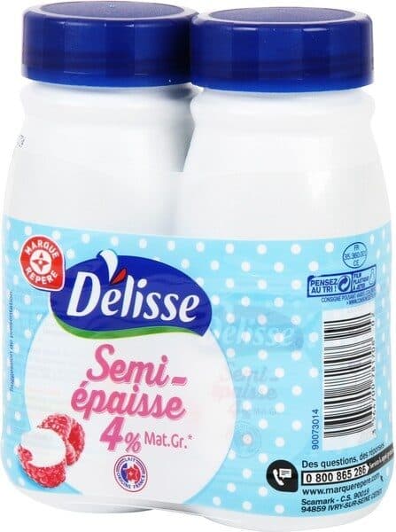 Délisse Spécialité laitière semi-épaisse 4% Mat. Gr. packshot