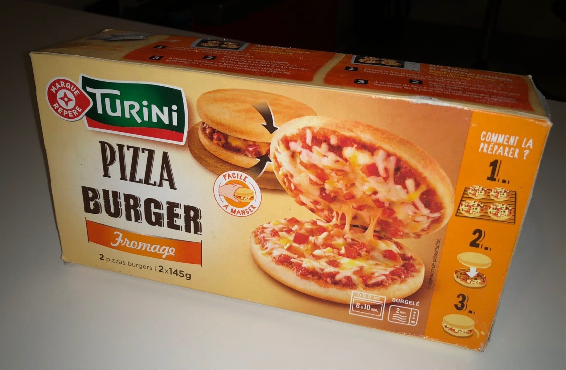Marque Repère Pizza burger saveur fromage x 2 packshot