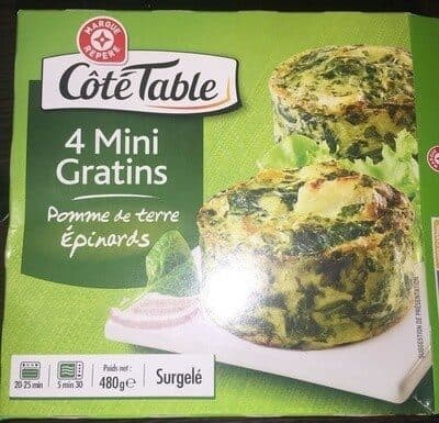 Marque Repère Mini gratins aux pommes de terre et aux épinards x 4 packshot