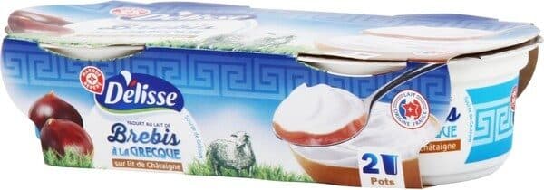 Délisse Yaourts à la grecque au lait de brebis sur lit de chataigne packshot