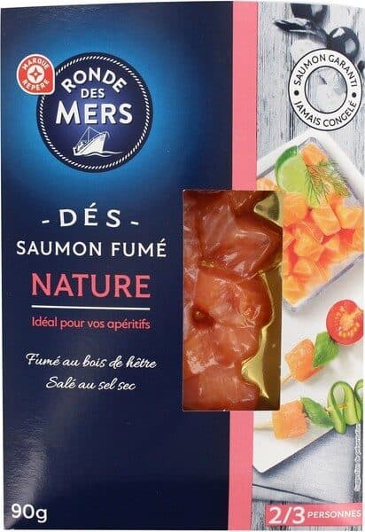 Marque Repère Dés de saumon fumé nature packshot