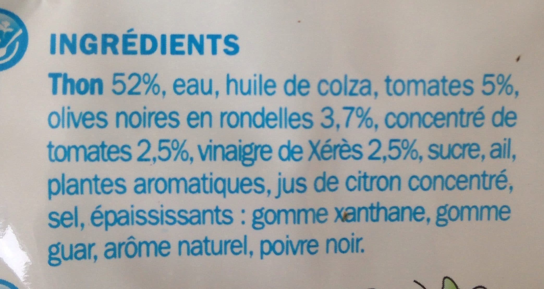 Marque Repère Préparation salade aux morceaux de thon tomate et olives packshot
