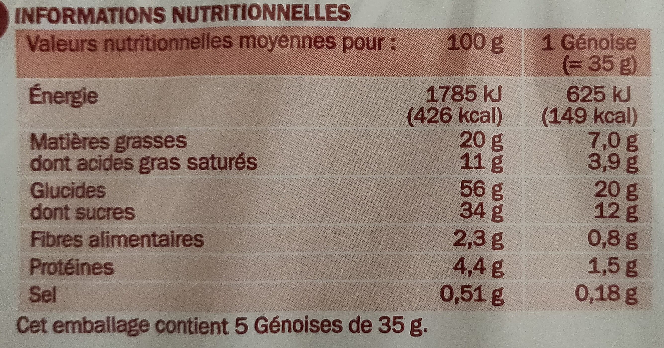 Marque Repère Génoises moelleuses fourrées chocolat Délicioso x 5 packshot