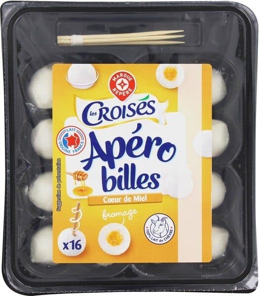 Marque Repère Billes de chèvre fourrées miel x 16 packshot