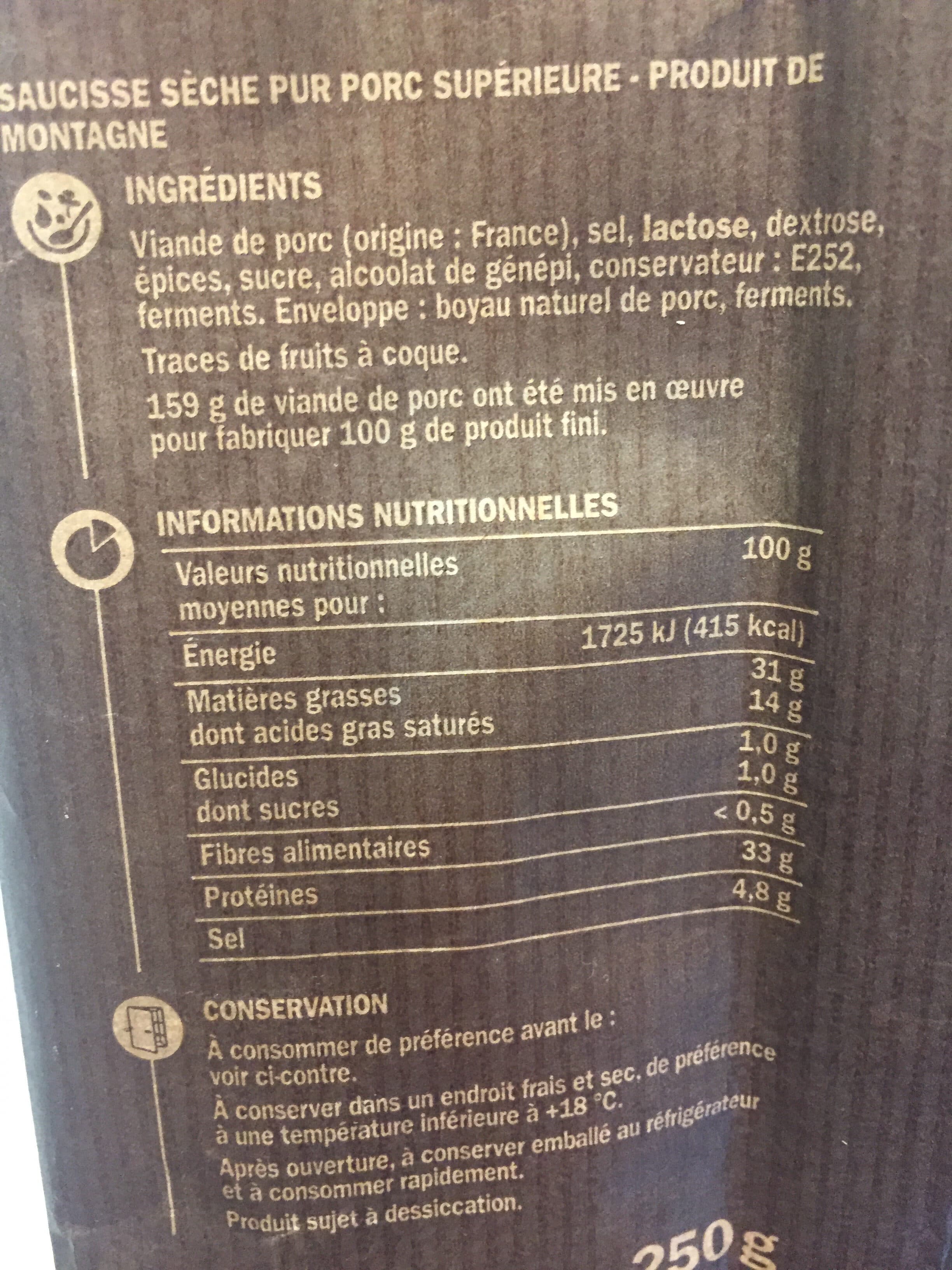 Marque Repère Saucisse sèche de montagne packshot