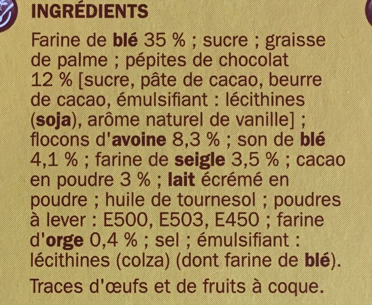 Marque Repère Mini biscuits petit déjeuner au chocolat packshot
