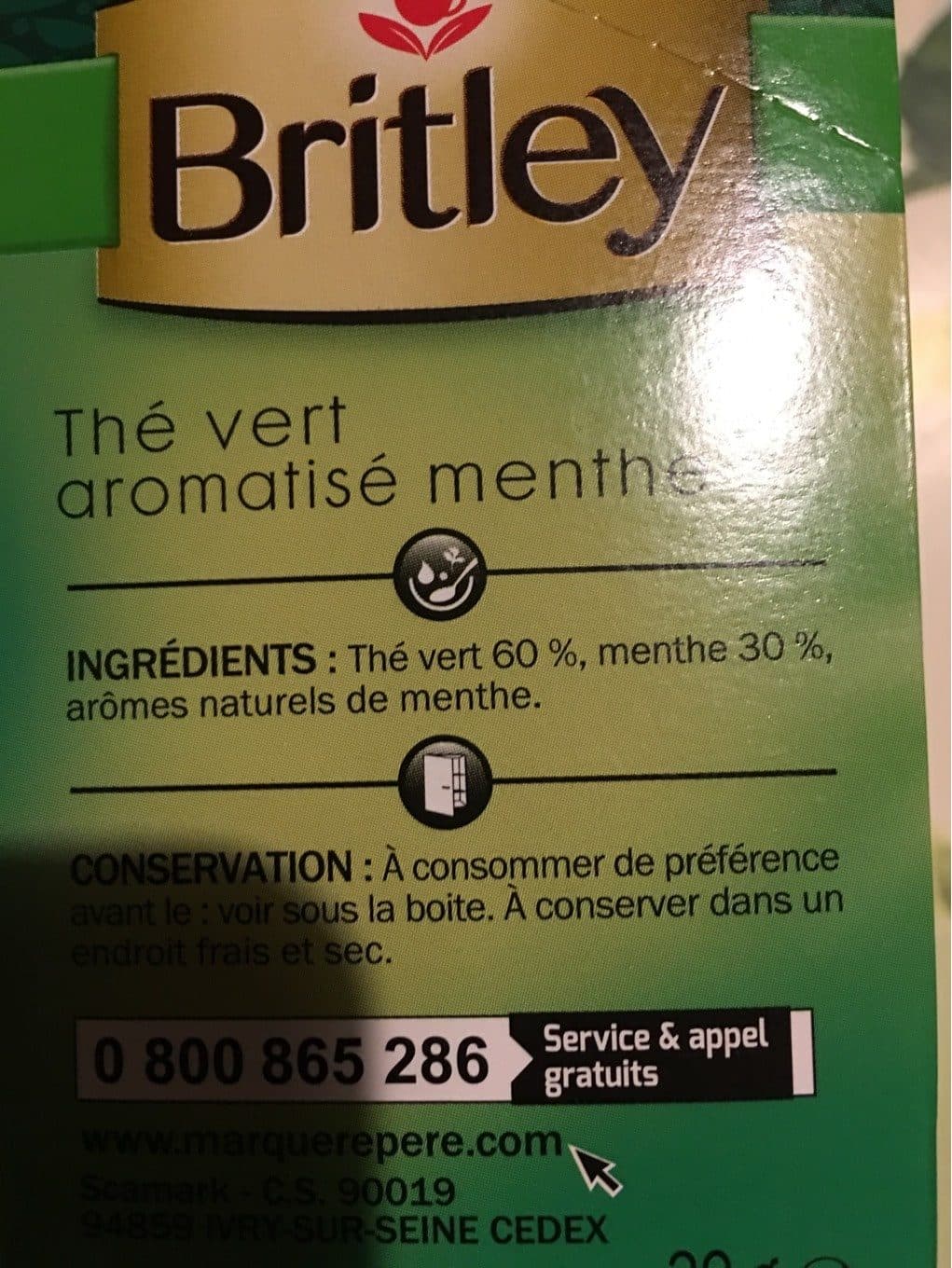 Marque Repère Thé vert menthe extrême x 20 sachets packshot
