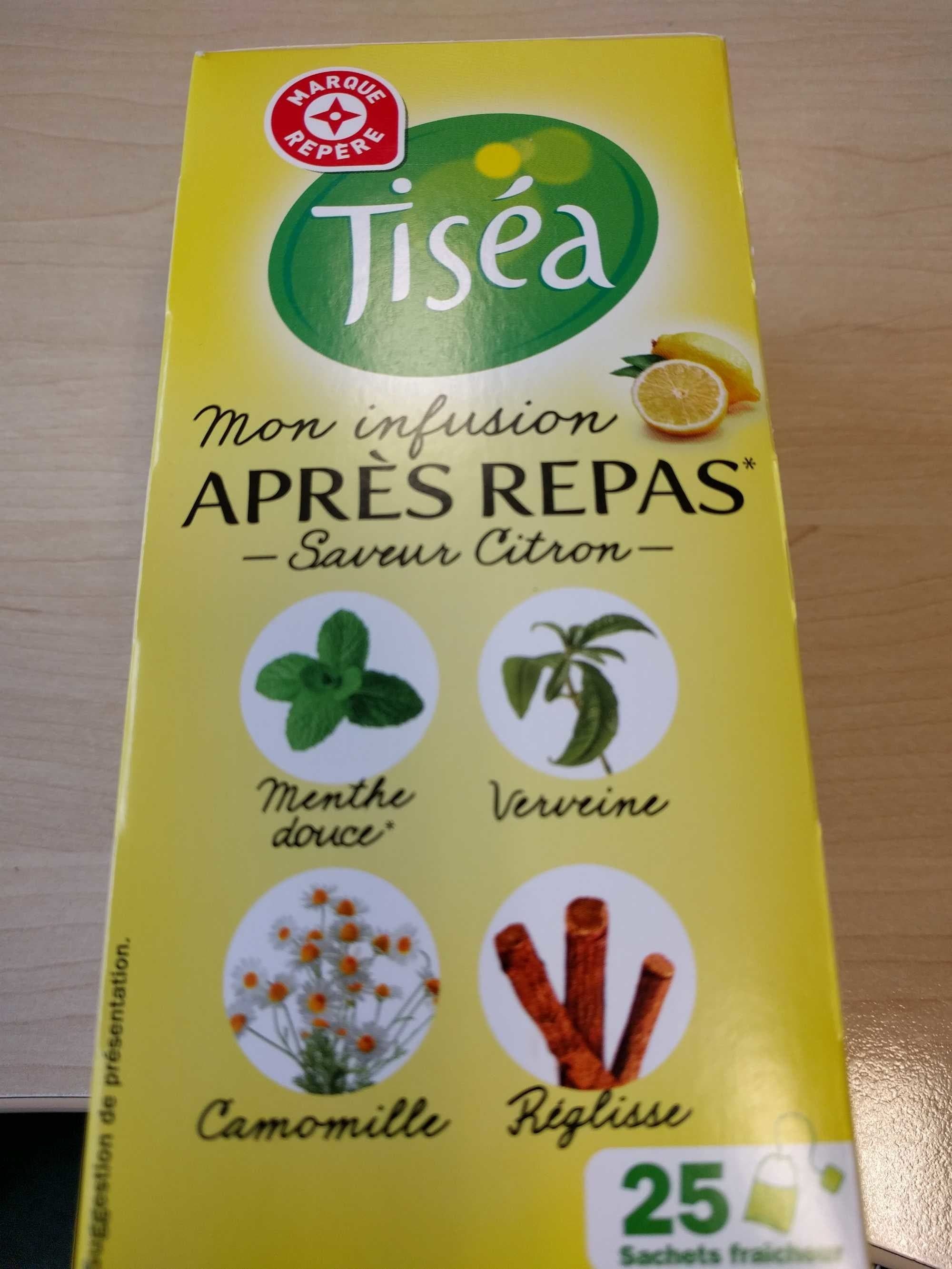 Marque Repère Infusion après repas saveur citron x 25 sachets packshot
