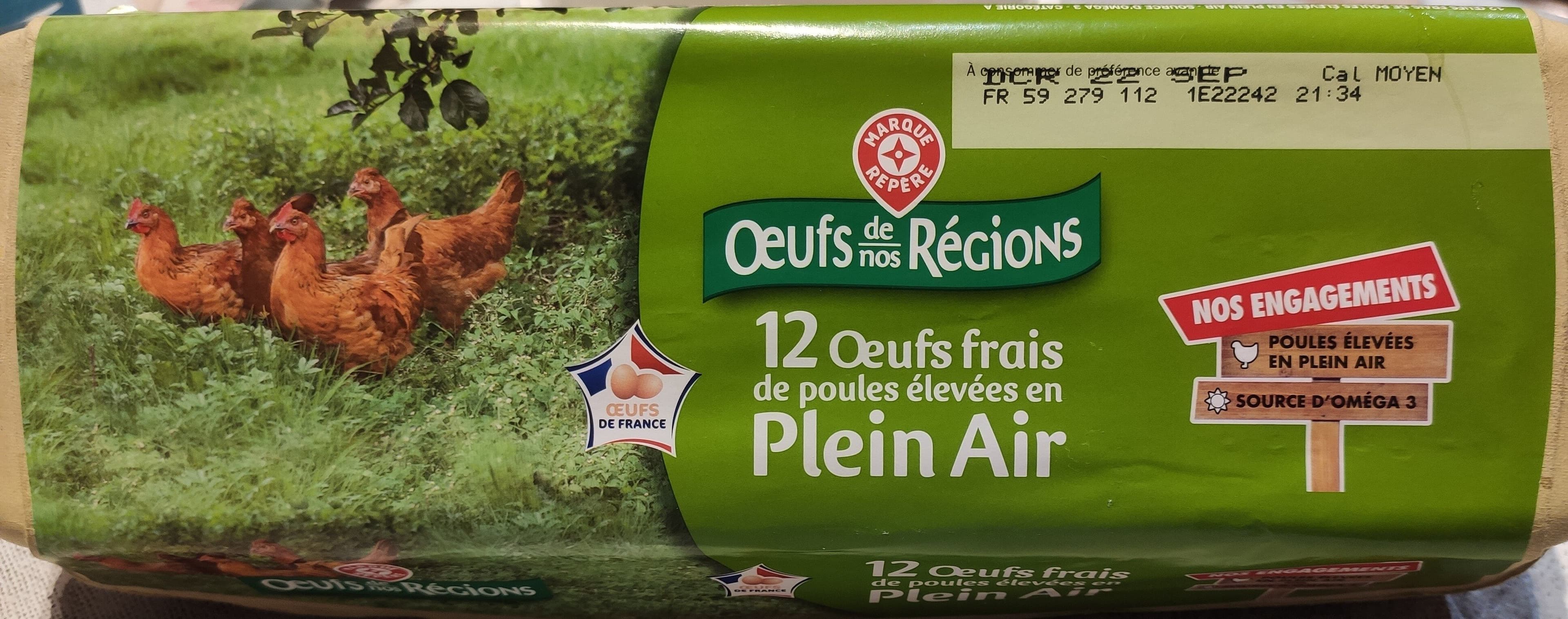 Marque Repère Oeufs frais plein air Oméga3 x 12 packshot