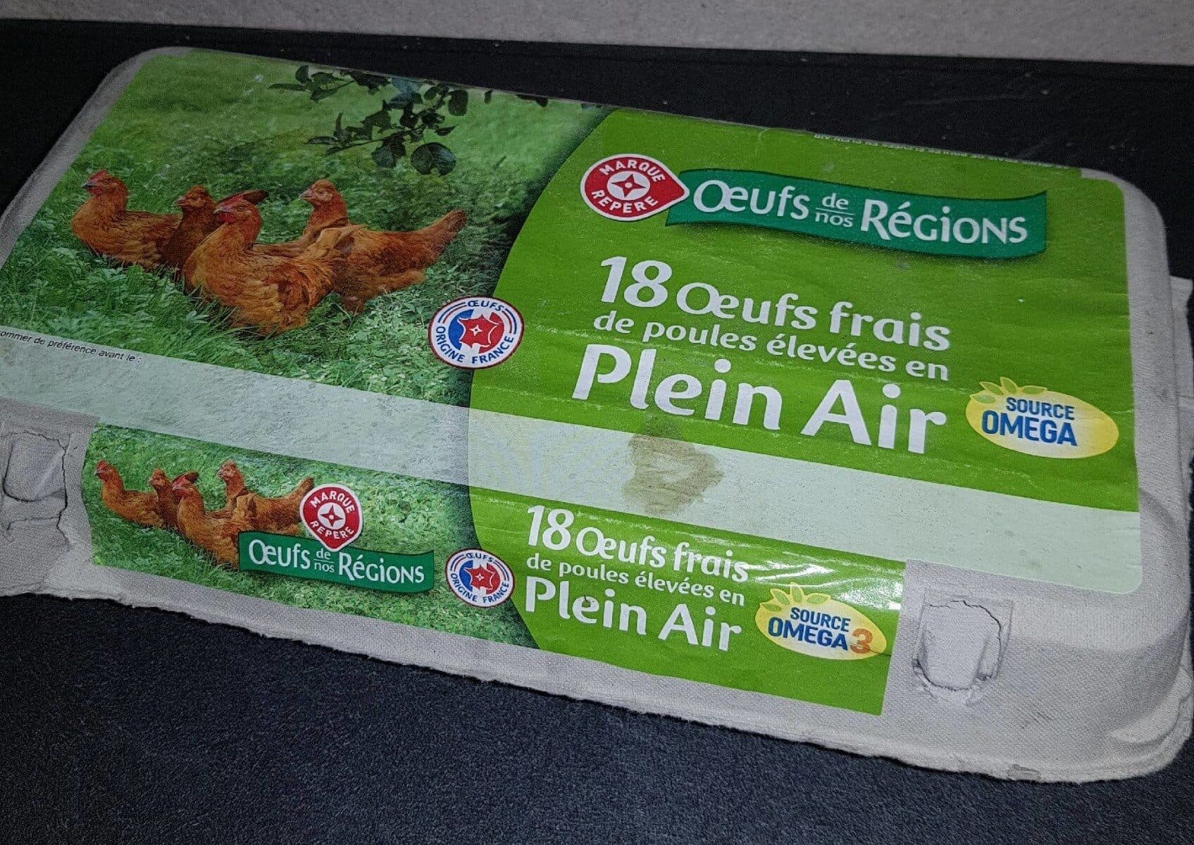 Marque Repère Oeufs frais plein air Oméga3 x 18 packshot