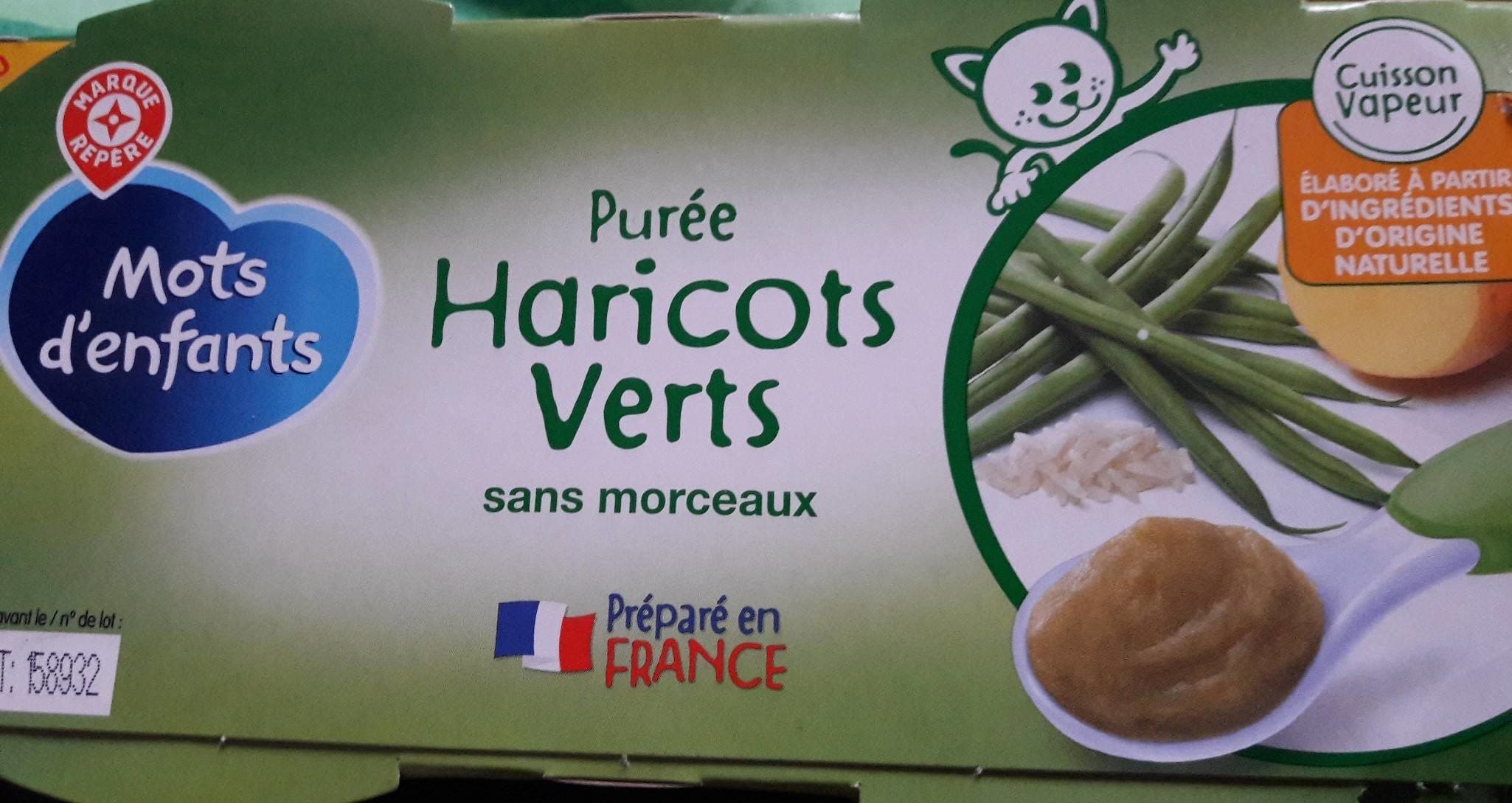 Marque Repère Purée Haricots Verts sans morceaux packshot
